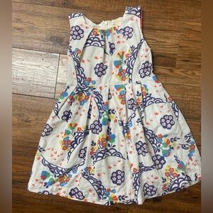 Mini Boden girls dress linen cotton blend Sz 6-7 floral colorful summer party